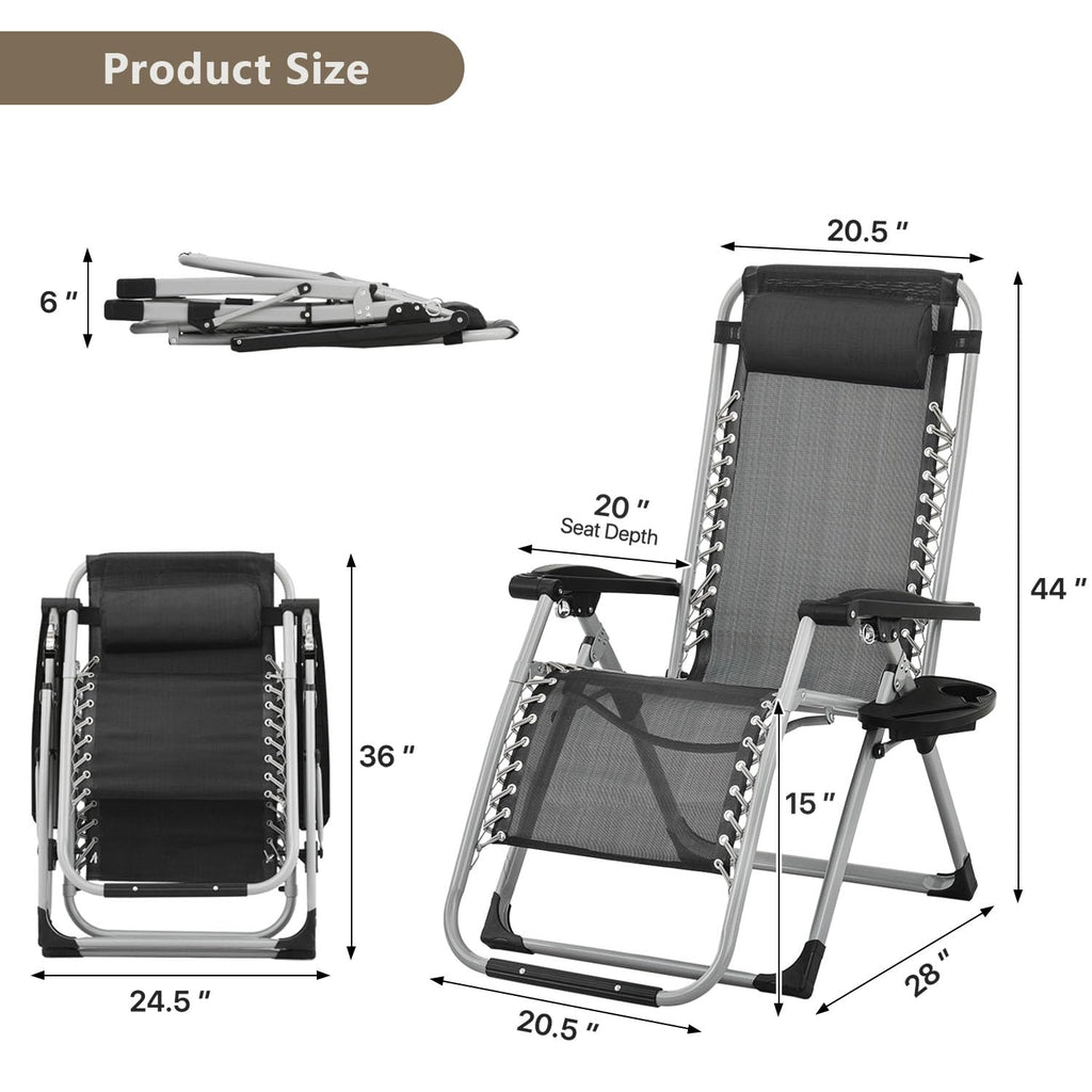 Zero Gravity Lounge Chair Black S326