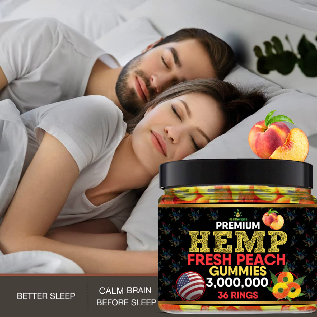 Hemp Gummies Peach Rings C80002