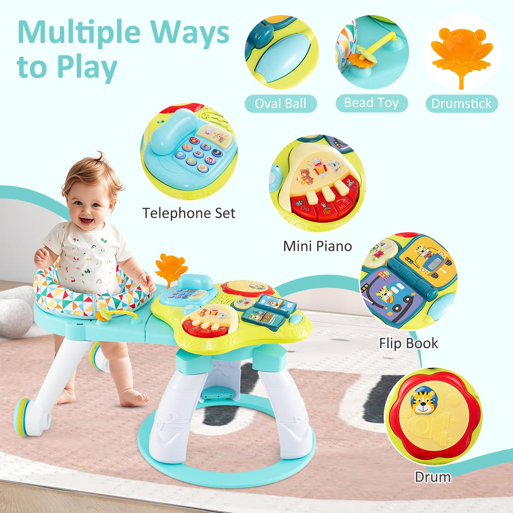 3 in 1 Baby Activity Center Walker with Play Table Green N411466
