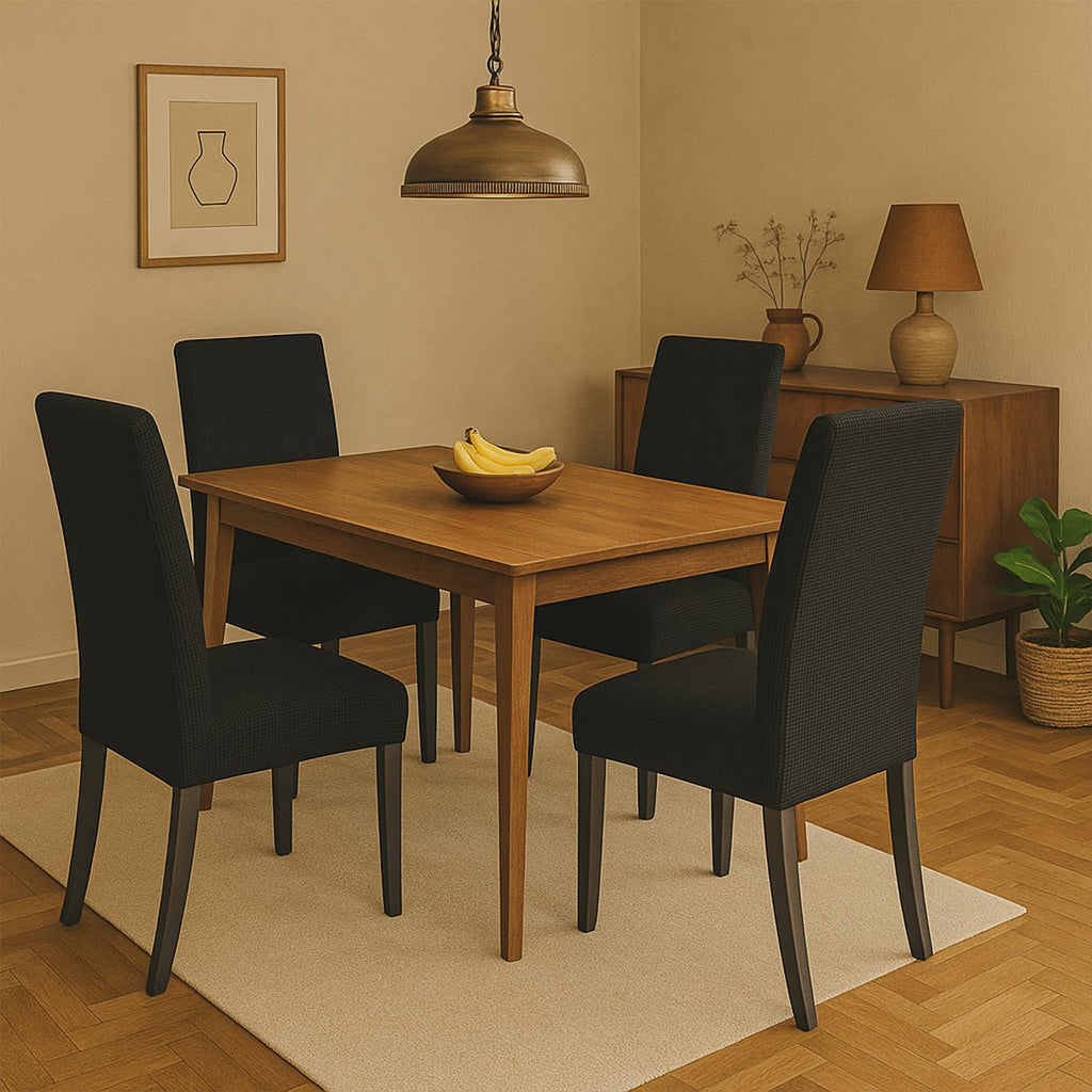 Black 6 Pack Dining Chair Covers W4477