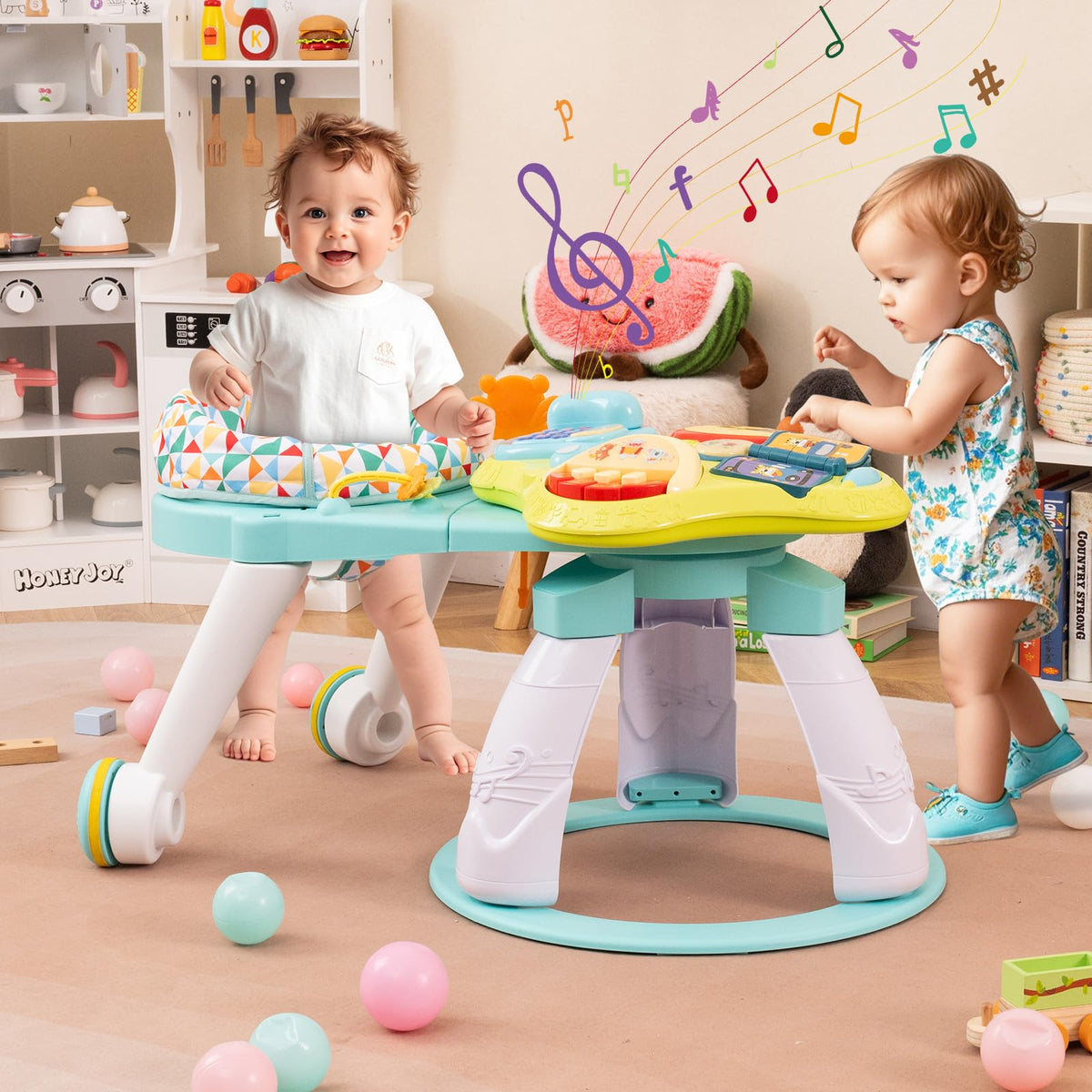 3 in 1 Baby Activity Center Walker with Play Table Green N411466