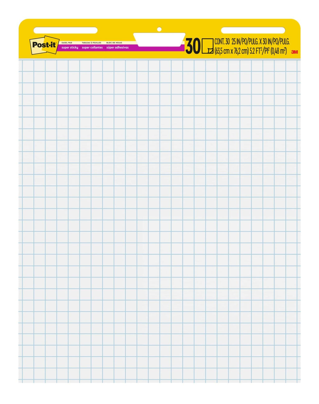 Self-Stick Easel Pad Value Pack, Quadrille Rule, 25 x 30, White, 30 Sheets, 4/Carton T277978