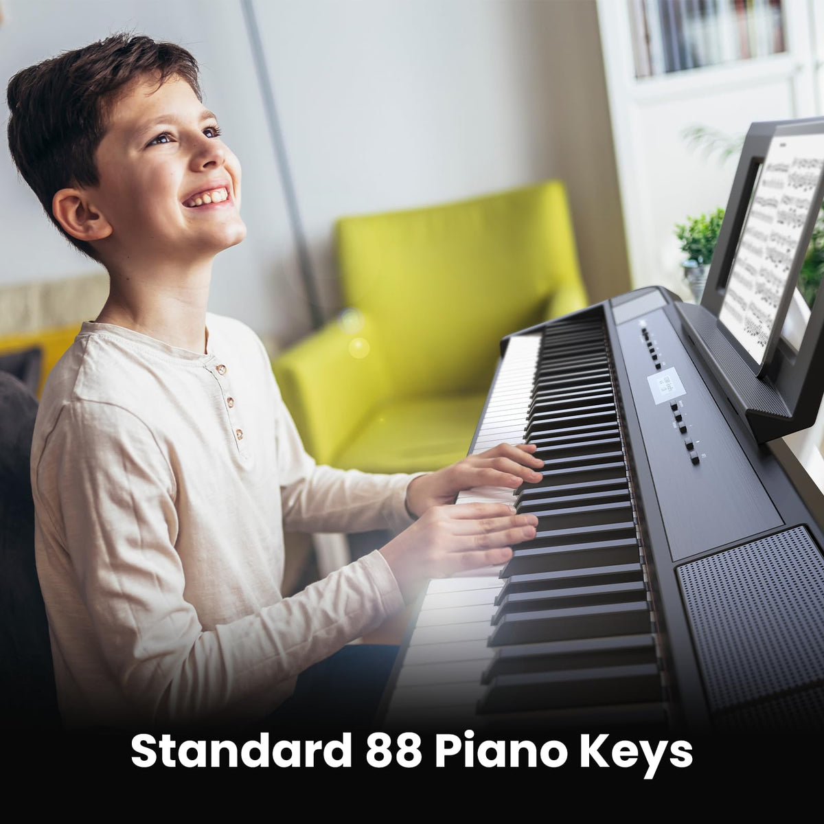 88-Key Weighted Hammer Action Digital Piano with Stand, Headphones, Carrying Case & Power Adapter D138
