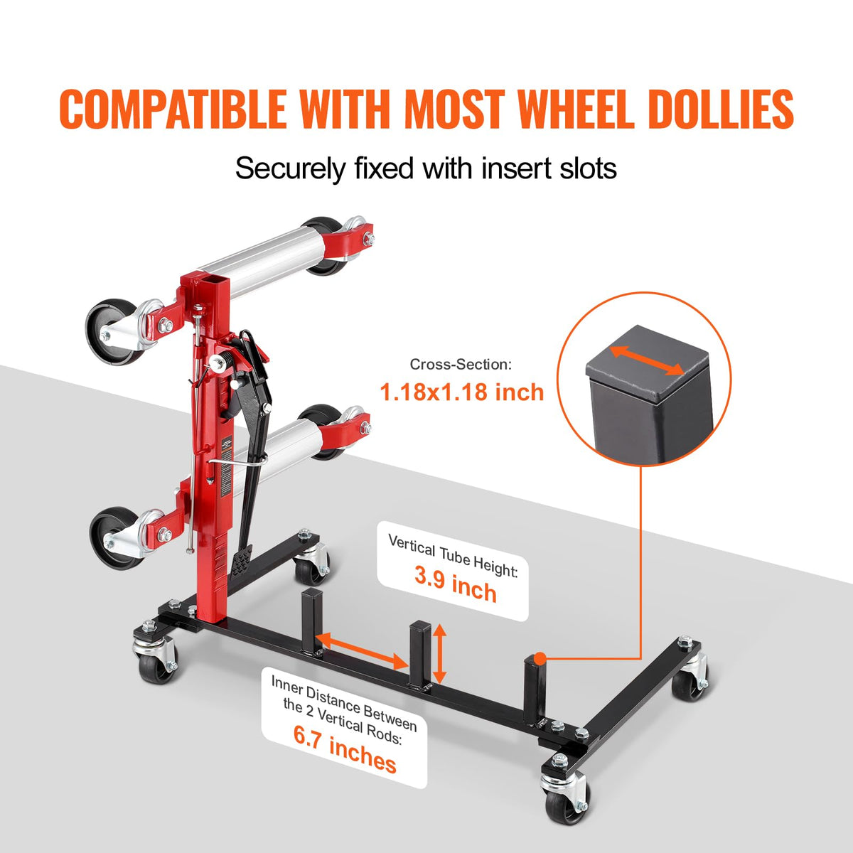 Car Dolly Rack with 360° Rotatable Wheels, 4-Dolly Capacity E805516
