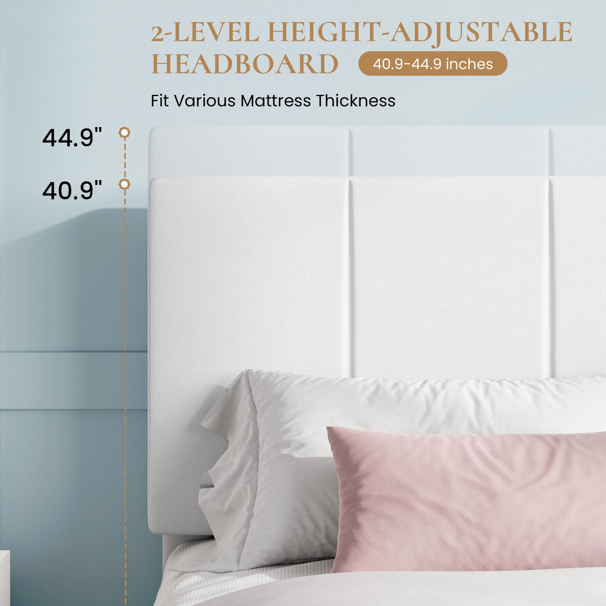 Queen Size White Velvet Upholstered Platform Bed N92701