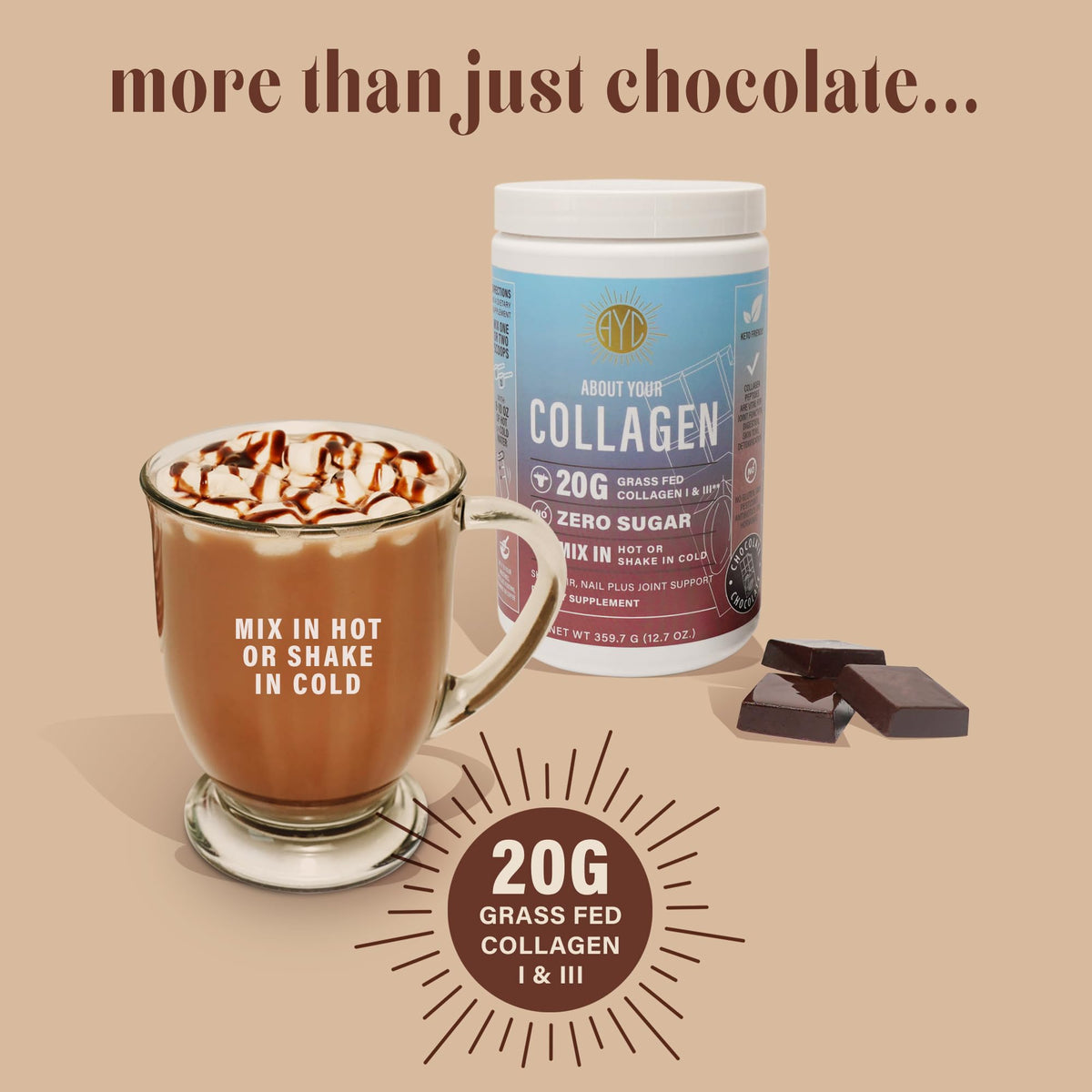 Chocolate Hydrolyzed Type 1&3 Collagen Peptides Powder J823324