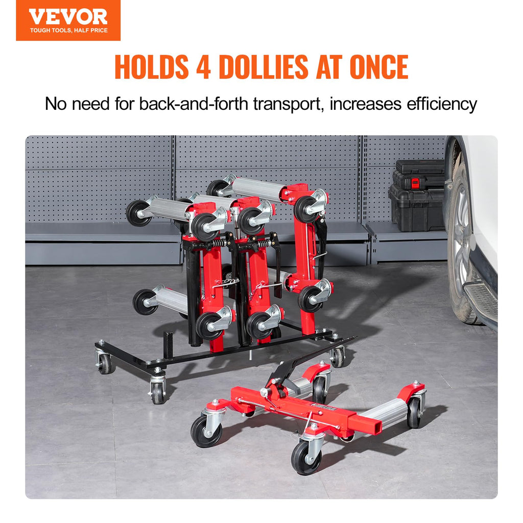 Car Dolly Rack with 360° Rotatable Wheels, 4-Dolly Capacity E805516