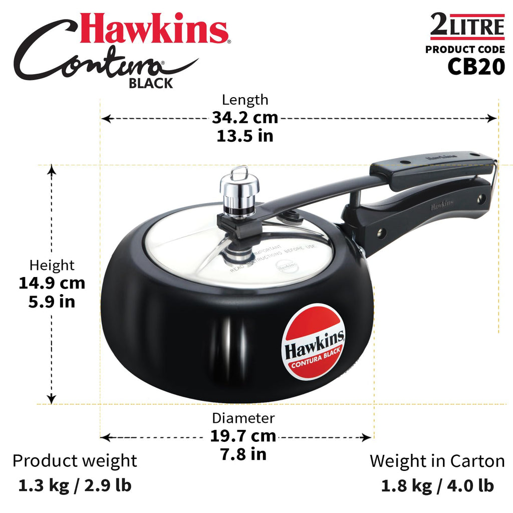 Hard Anodised 2-Liter Pressure Cooker Y145