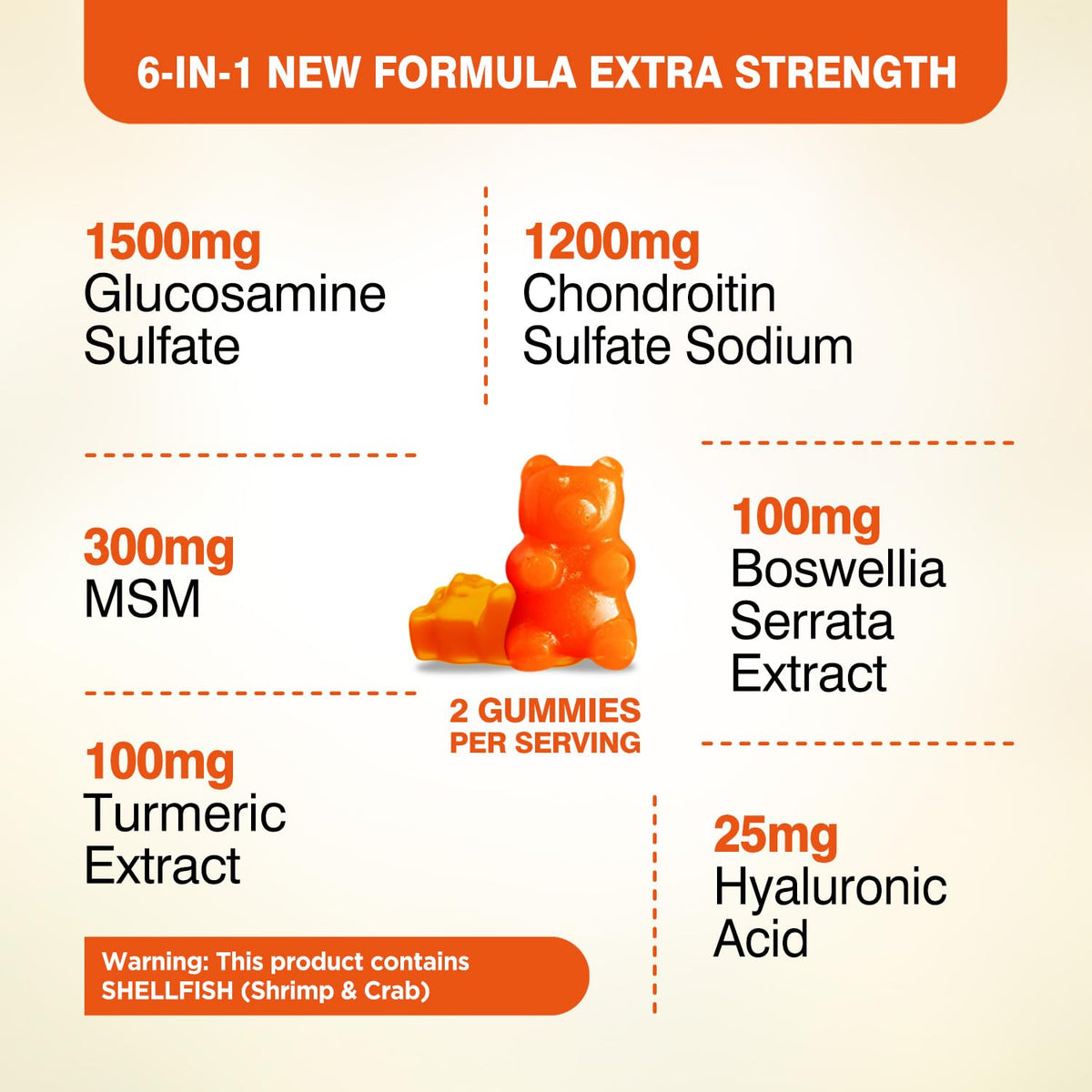 Sugar Free Glucosamine Chondroitin Gummies 60 Count B7838