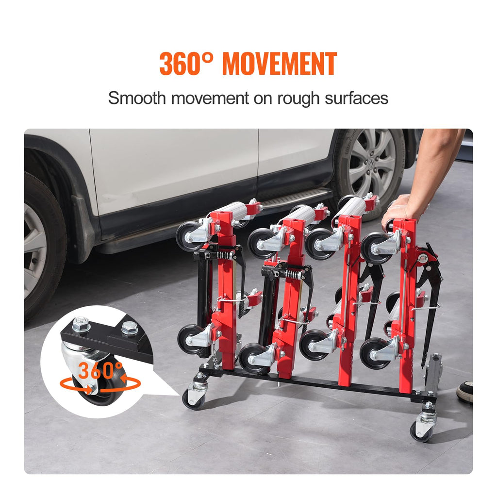 Car Dolly Rack with 360° Rotatable Wheels, 4-Dolly Capacity E805516