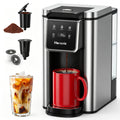 Single Serve Coffee Maker for K-Cup Pod & Grounds, 6 to 14oz Brew Sizes, 50oz Removable Reservoir, Stainless Steel, Black D191