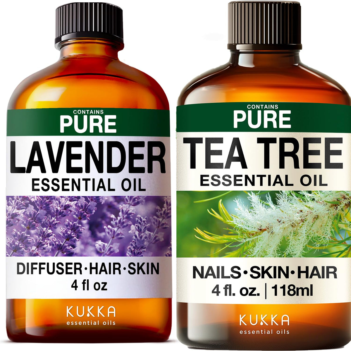 Lavender & Tea Tree Essential Oil Set 2x4 fl oz D455