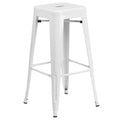 White Metal Indoor-Outdoor Barstool with Square Seat S899248