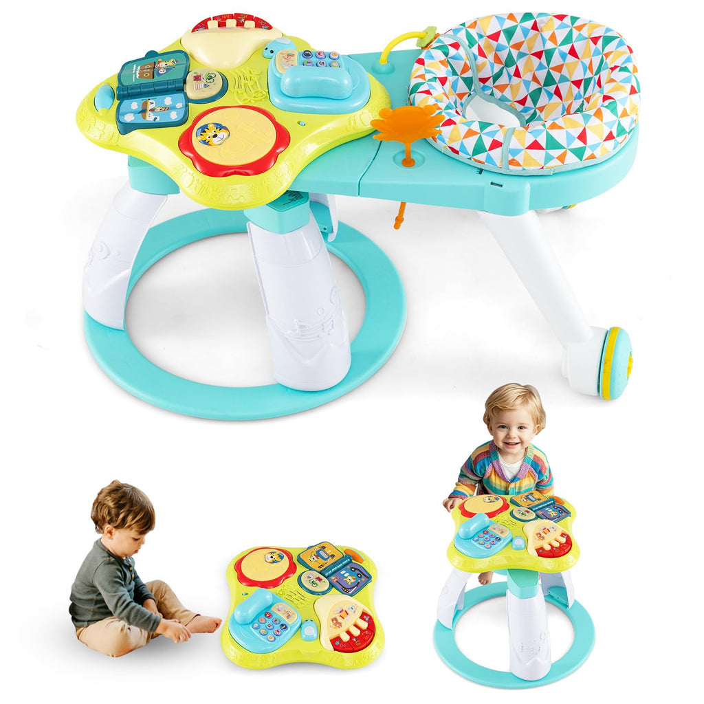 3 in 1 Baby Activity Center Walker with Play Table Green N411466