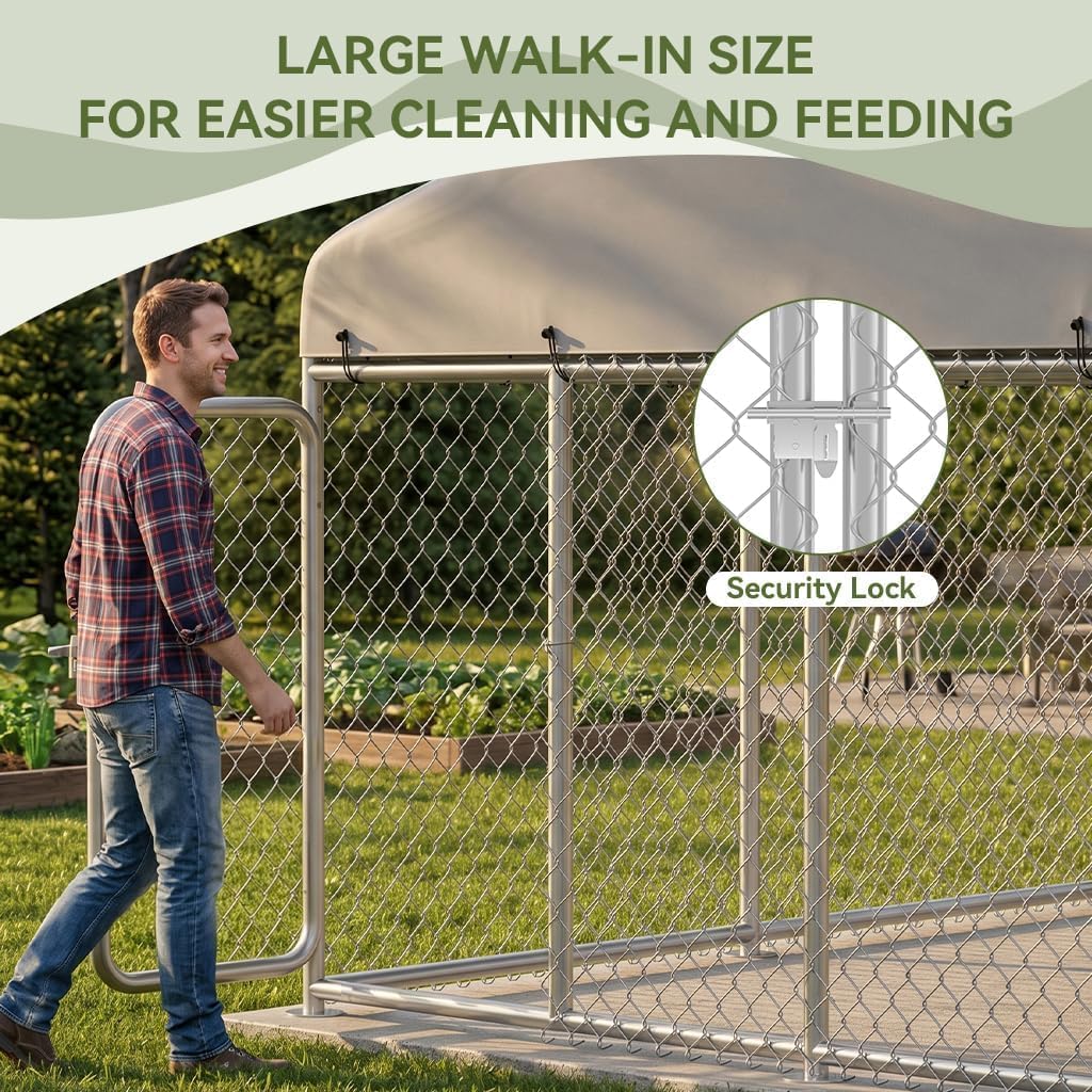 7.5x7.5ft Metal Dog Kennel with Roof P261491