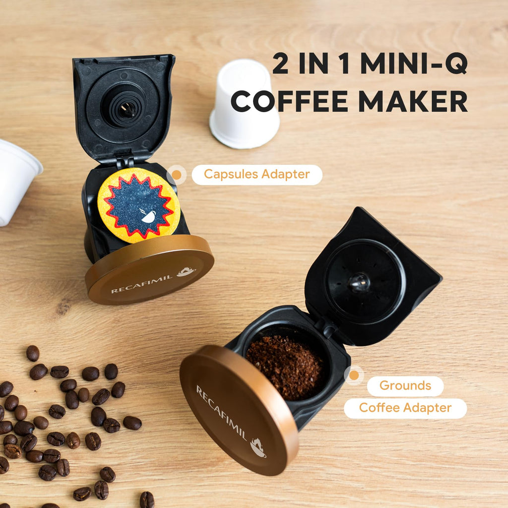 Single Serve Coffee Maker for K Cup Pod and Coffee Grounds, 2 in 1, 4-8 Oz, Black B623603