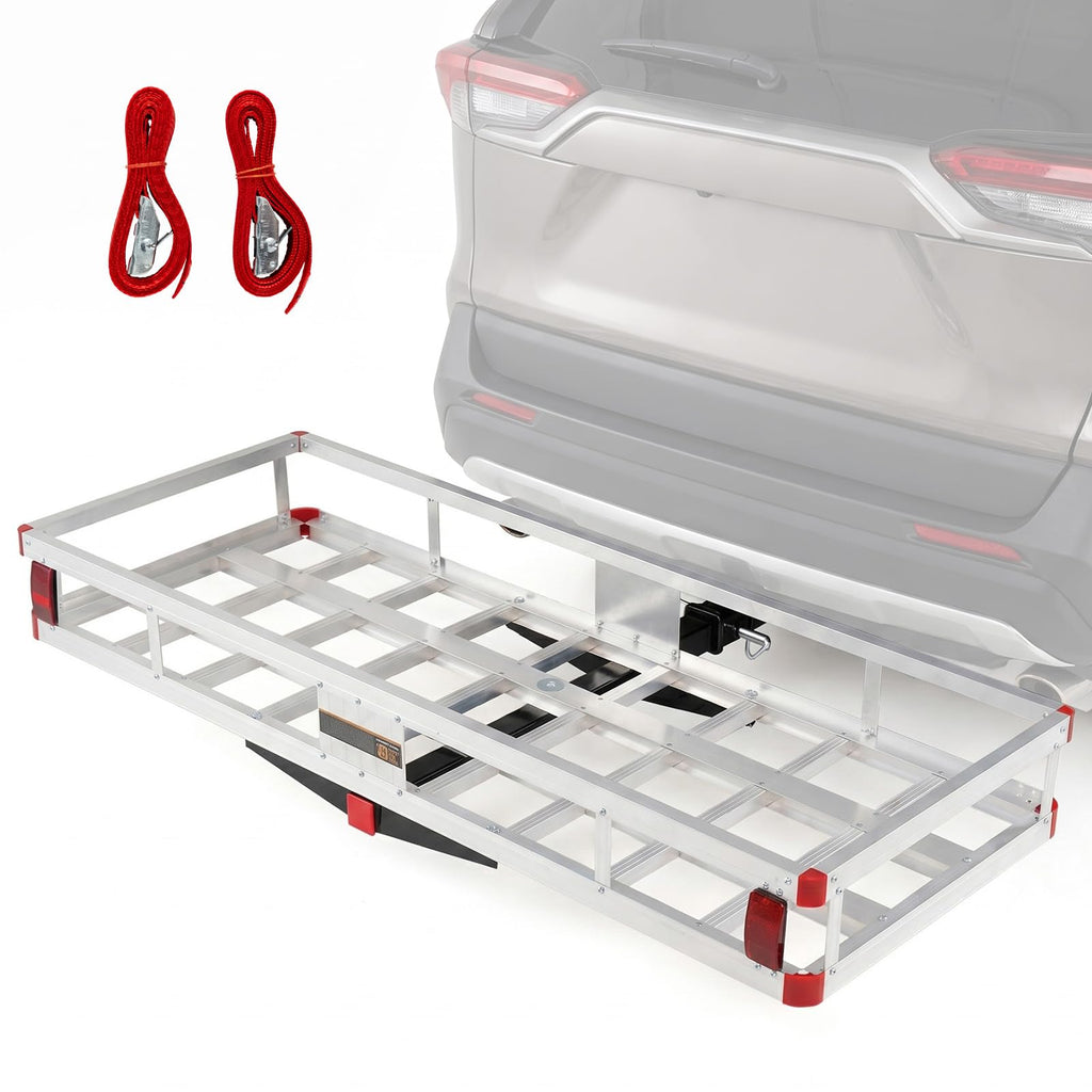 Aluminum Hitch Mount Cargo Carrier with 9" Side Rails, 500 lbs Capacity J496