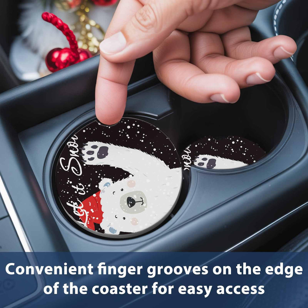 Absorbent Ceramic Stone Car Coasters Set of 2 N8169