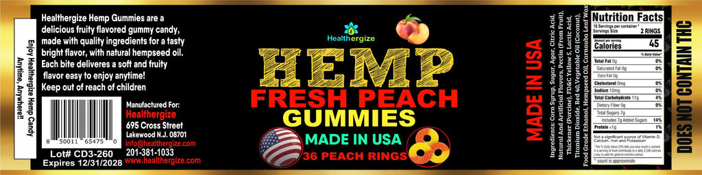 Hemp Gummies Peach Rings C80002