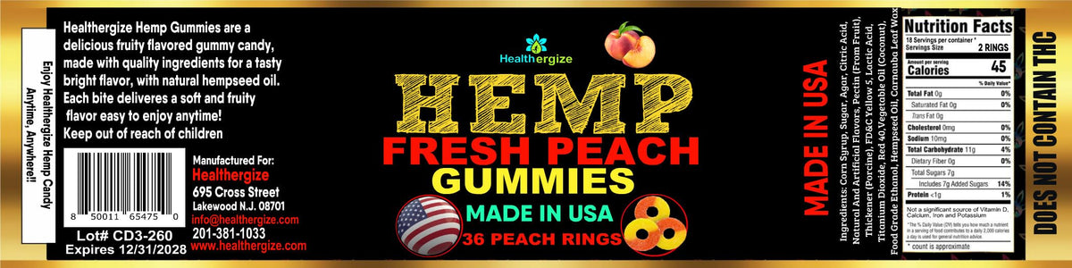 Hemp Gummies Peach Rings C80002