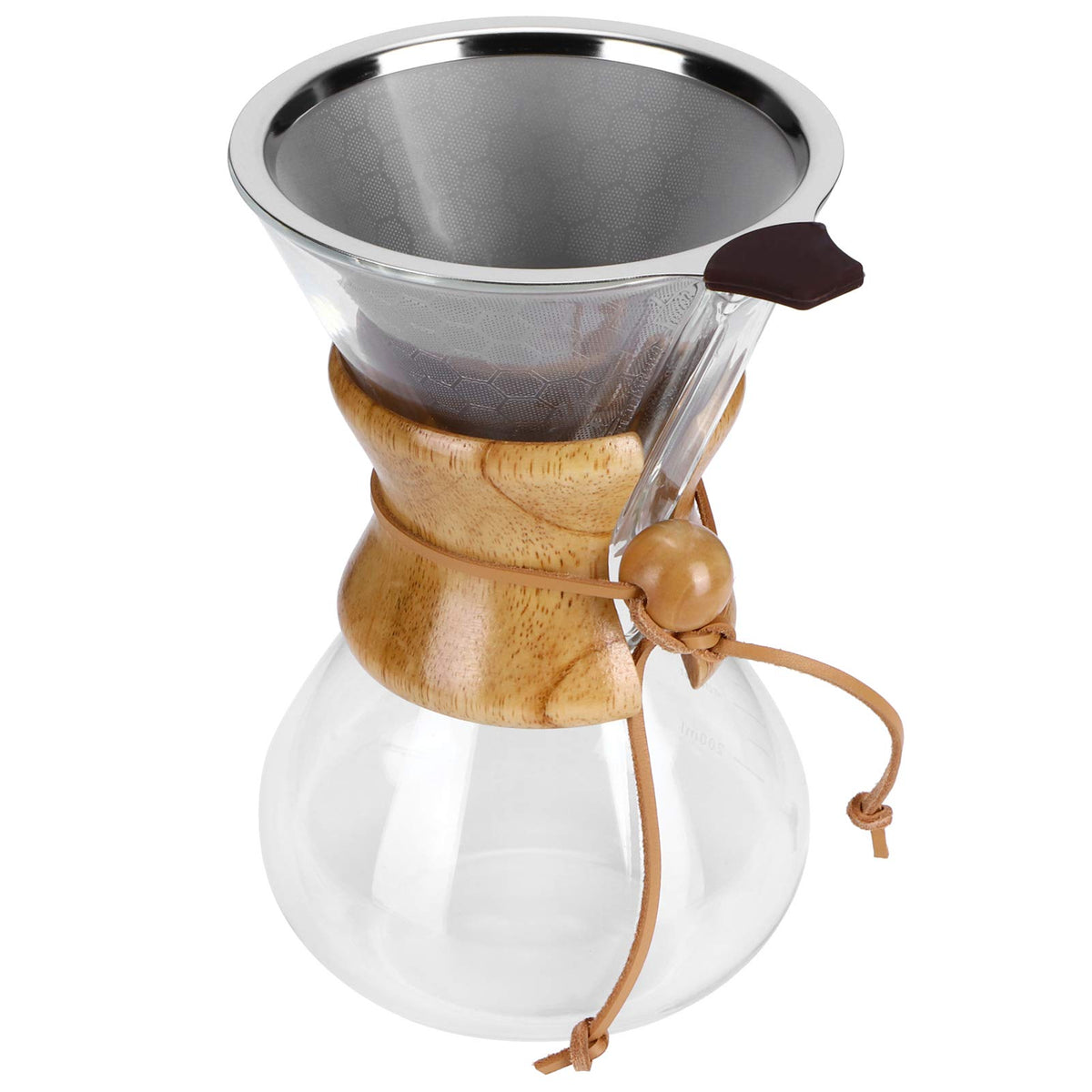High Temp Glass Coffee Drip Pot with Reusable Filter 600ml J845851