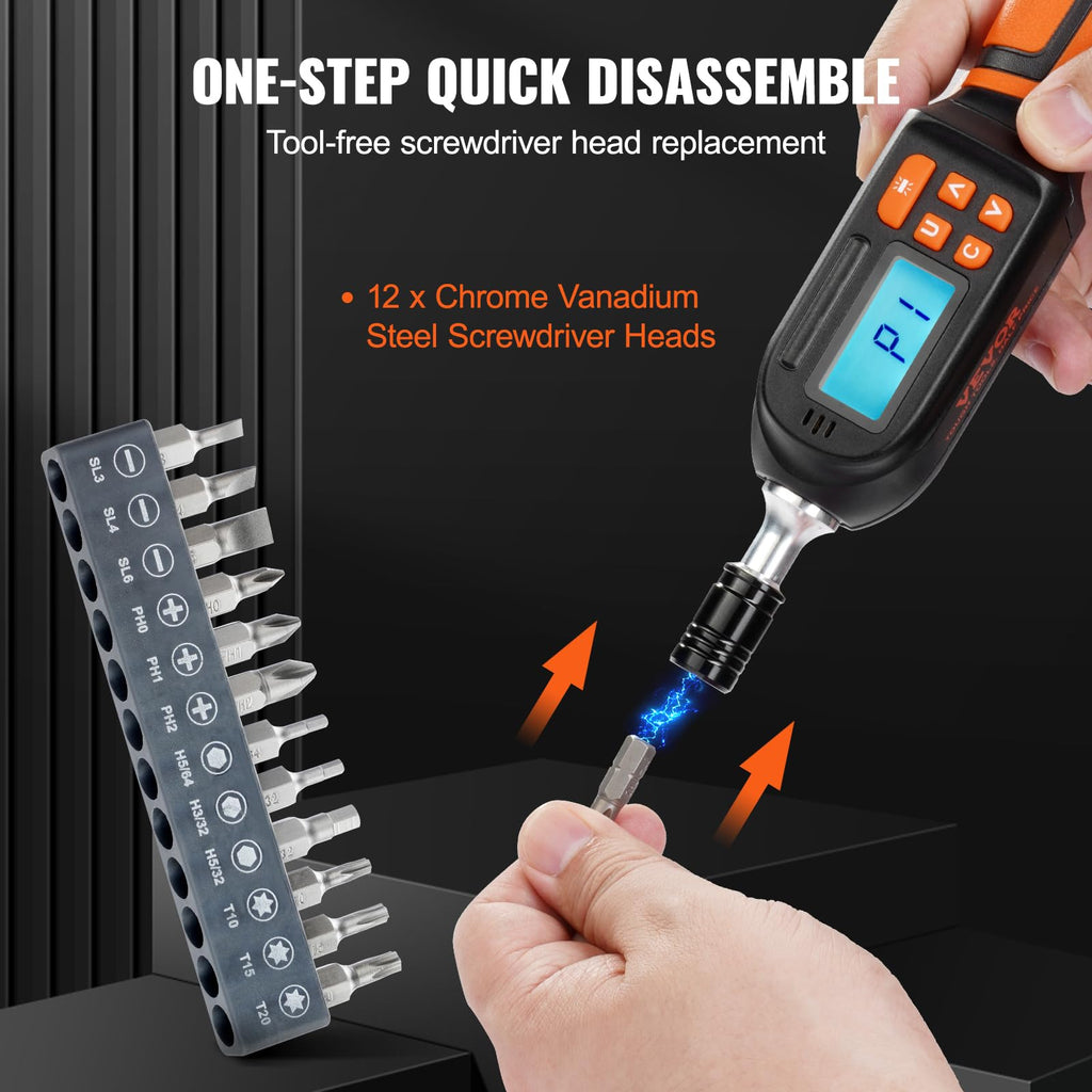 1/4" Drive Digital Torque Screwdriver with LCD, Bits & Case P797146