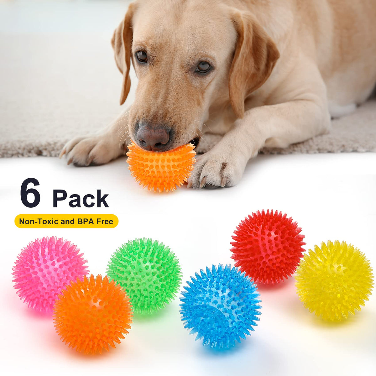 Squeaky Dog Toy Balls BPA Free Non-Toxic L23718