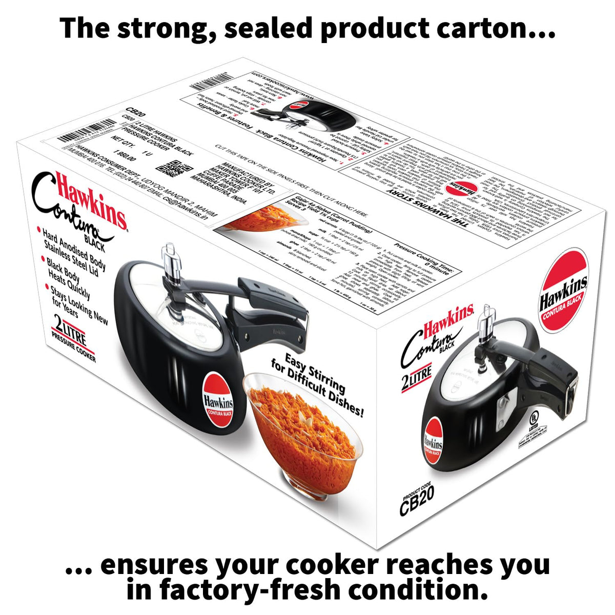 Hard Anodised 2-Liter Pressure Cooker Y145