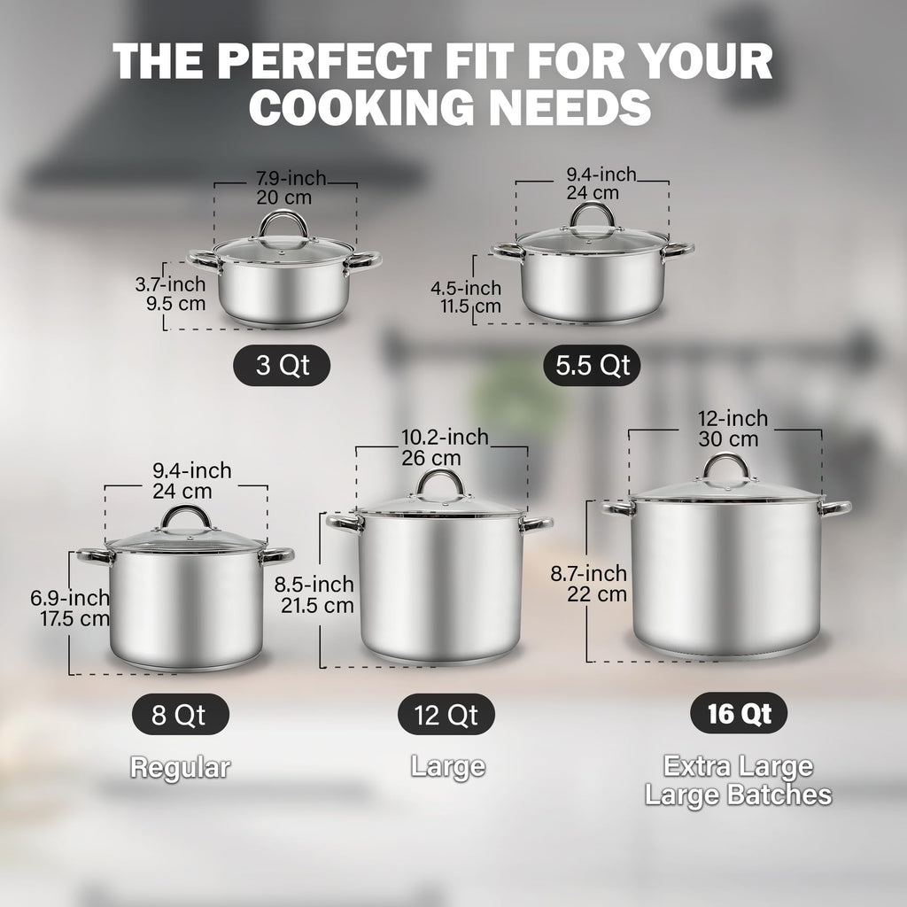 8 Quart Stainless Steel Stock Pot with Lid T10759