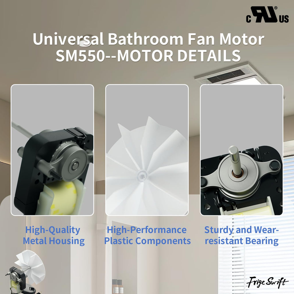 Universal Bathroom Vent Exhaust Fan Motor 50 CFM 120V 60Hz B152