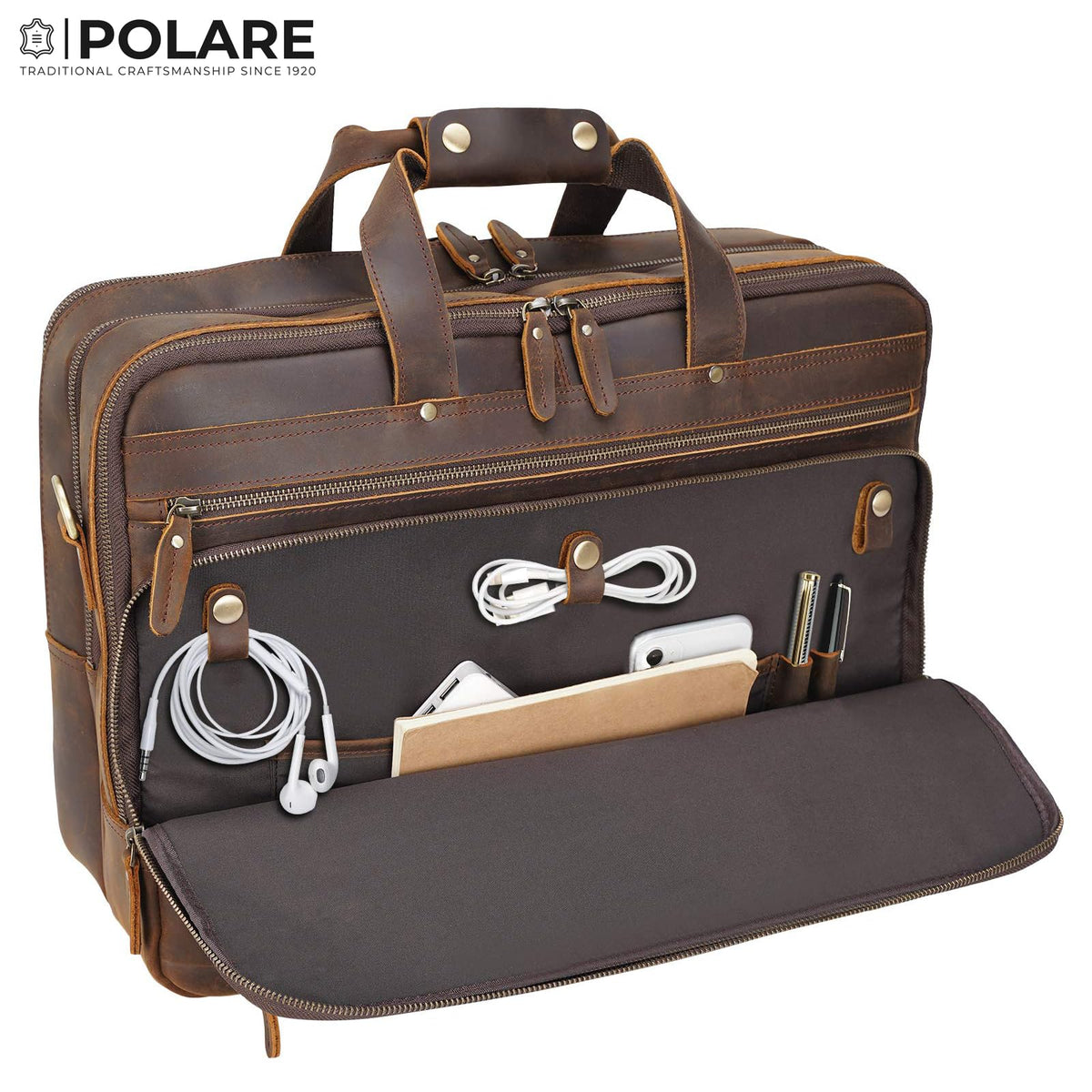 X-Large Full Grain Leather Briefcase L36003