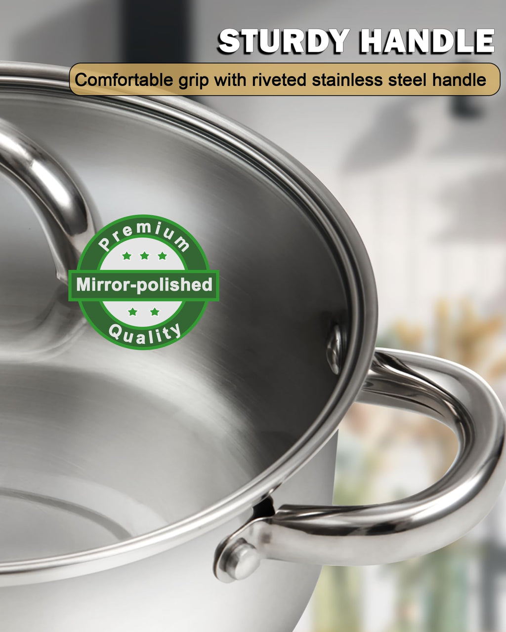 8 Quart Stainless Steel Stock Pot with Lid T10759