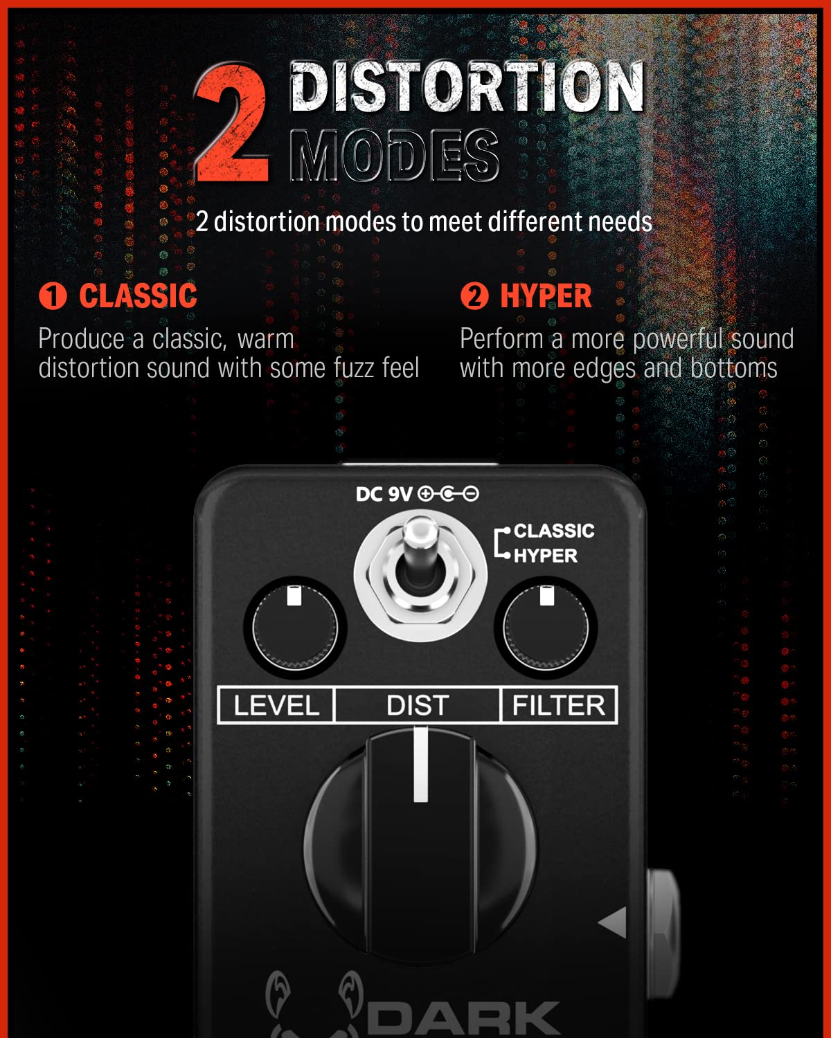 Dark Mouse Distortion Pedal for Electric Guitar M62588