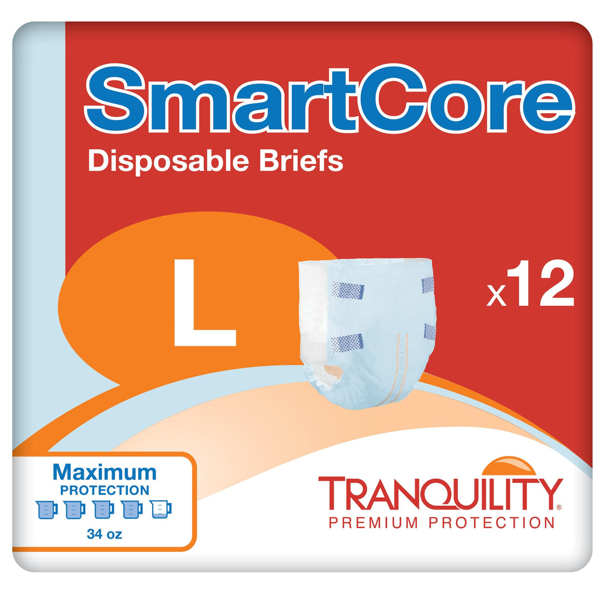 Adult Diapers with Tabs, Large, 12 Ct S35100