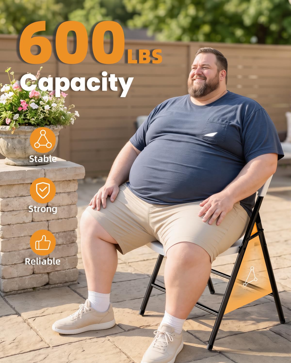 White 10 Pack 600lbs Capacity Folding Chairs Q184