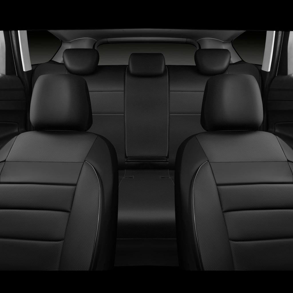 Leather Seat Covers Full Set Water Resistant 3D Foam Back Support 5 Seat Covers C336