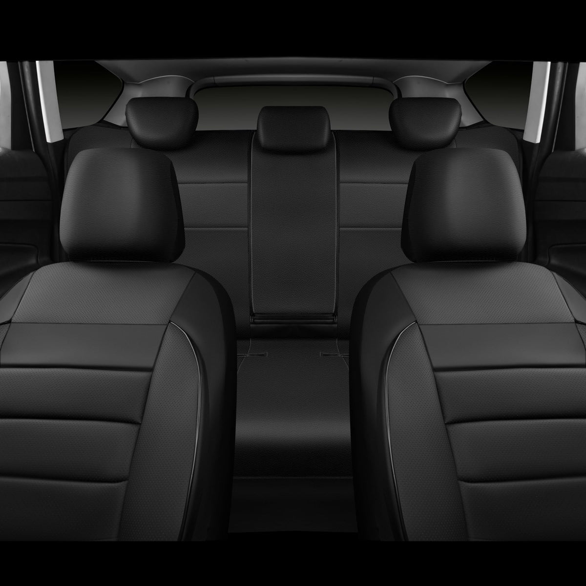 Leather Seat Covers Full Set Water Resistant 3D Foam Back Support 5 Seat Covers C336