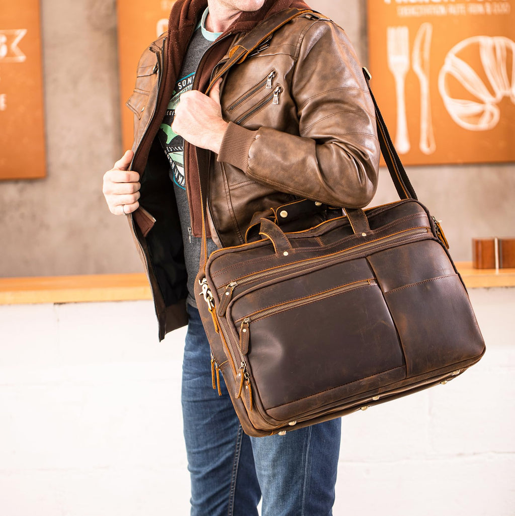 X-Large Full Grain Leather Briefcase L36003