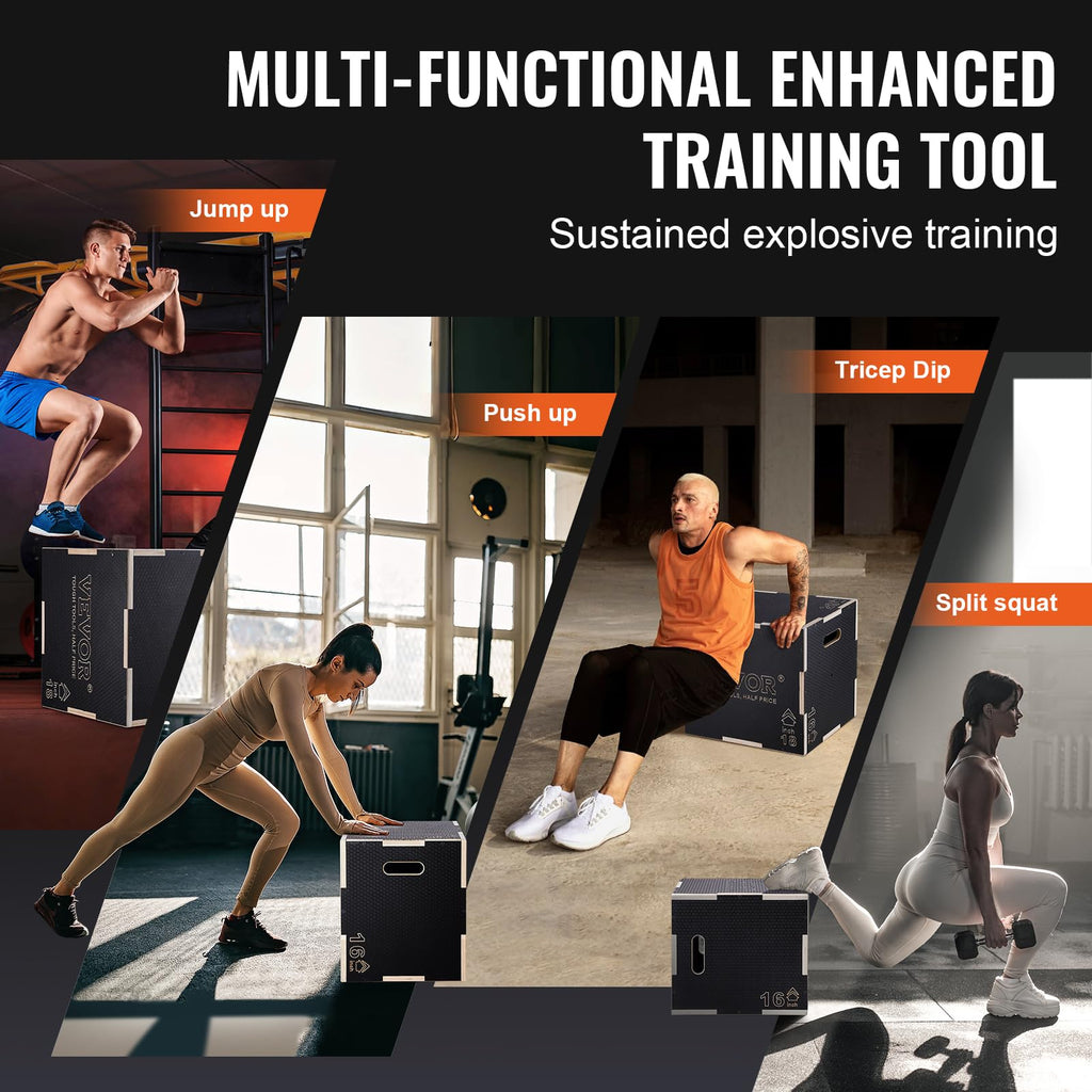 3 in 1 Wood Plyometric Jump Box S936
