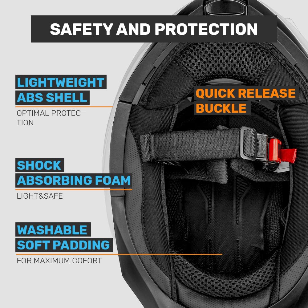 Dual Visor Flip Up Modular Helmet W9406