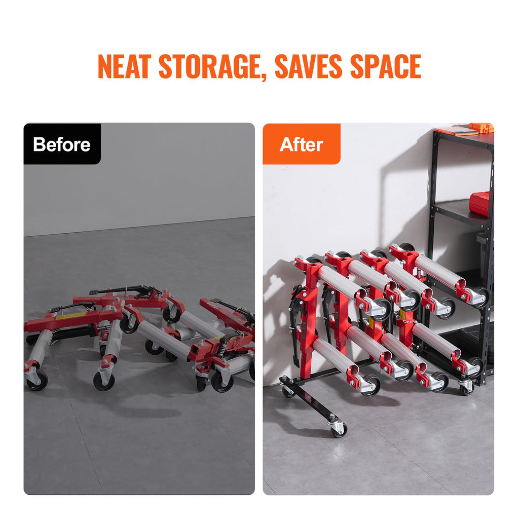 Car Dolly Rack with 360° Rotatable Wheels, 4-Dolly Capacity E805516