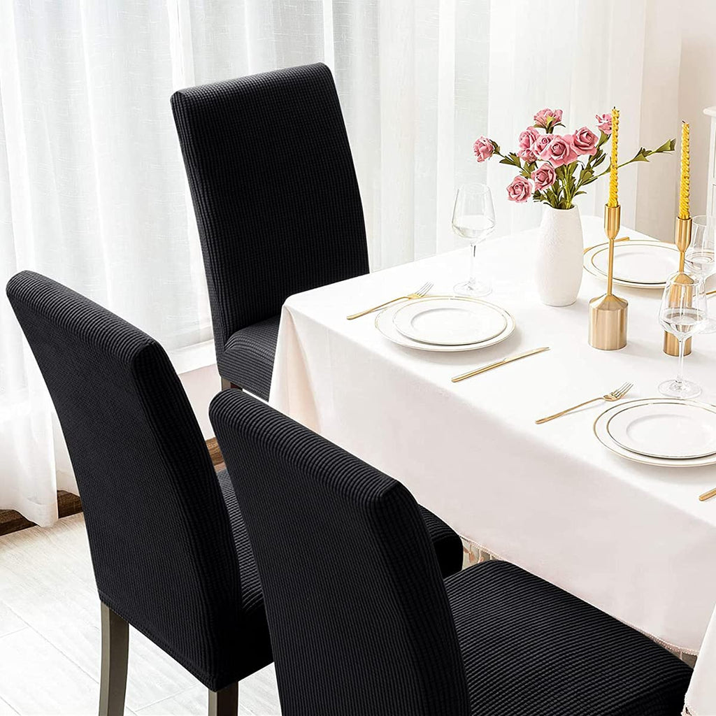 Black 6 Pack Dining Chair Covers W4477