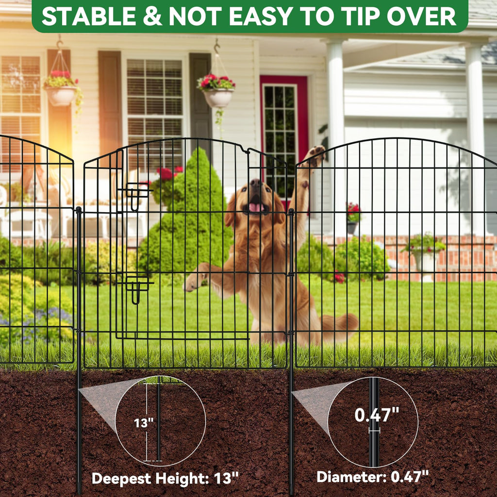 10 Panel No Dig Garden Fence with Gate B227307