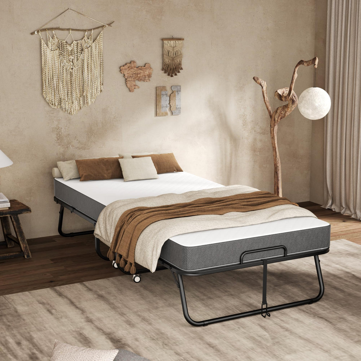 Folding Bed with Mattress 75" x 38" Memory Foam N53922