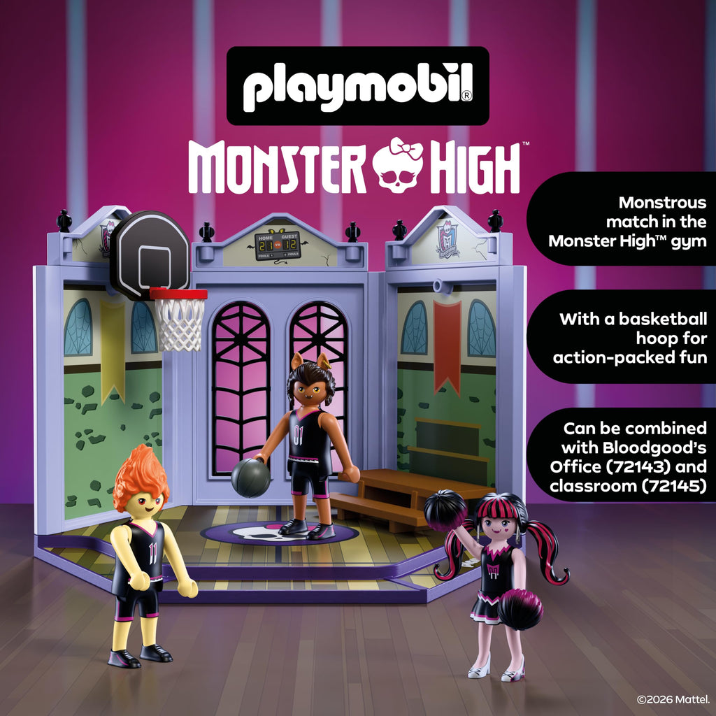 Monster High Casketball Court Playset with Draculaura, Clawd Wolf, Heath Burns V1946