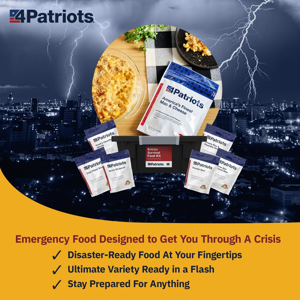 Emergency Entree Food Kit 128 Servings Freeze-Dried 25 Year Shelf Life Q124