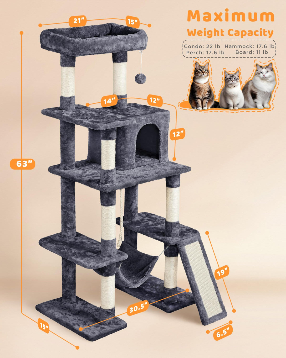 63in Large Cat Tree G470