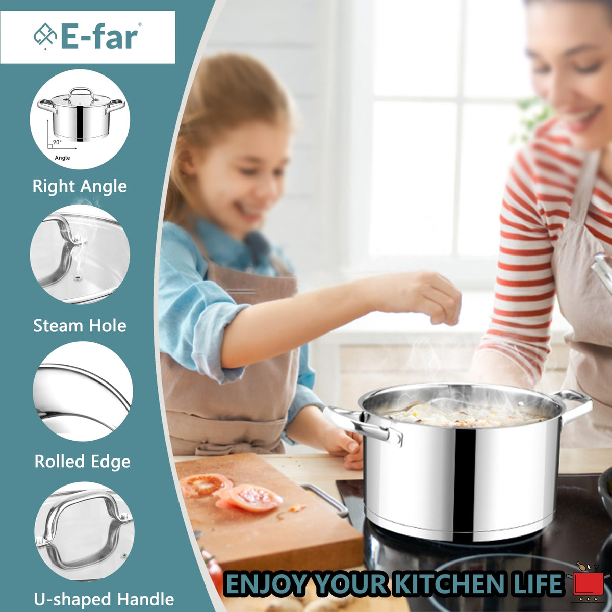 4 Quart Stainless Steel Stock Pot with Lid J52453