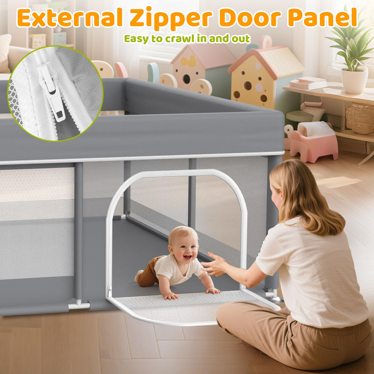 79x71 Inch Extra Large Baby Playpen Z29318