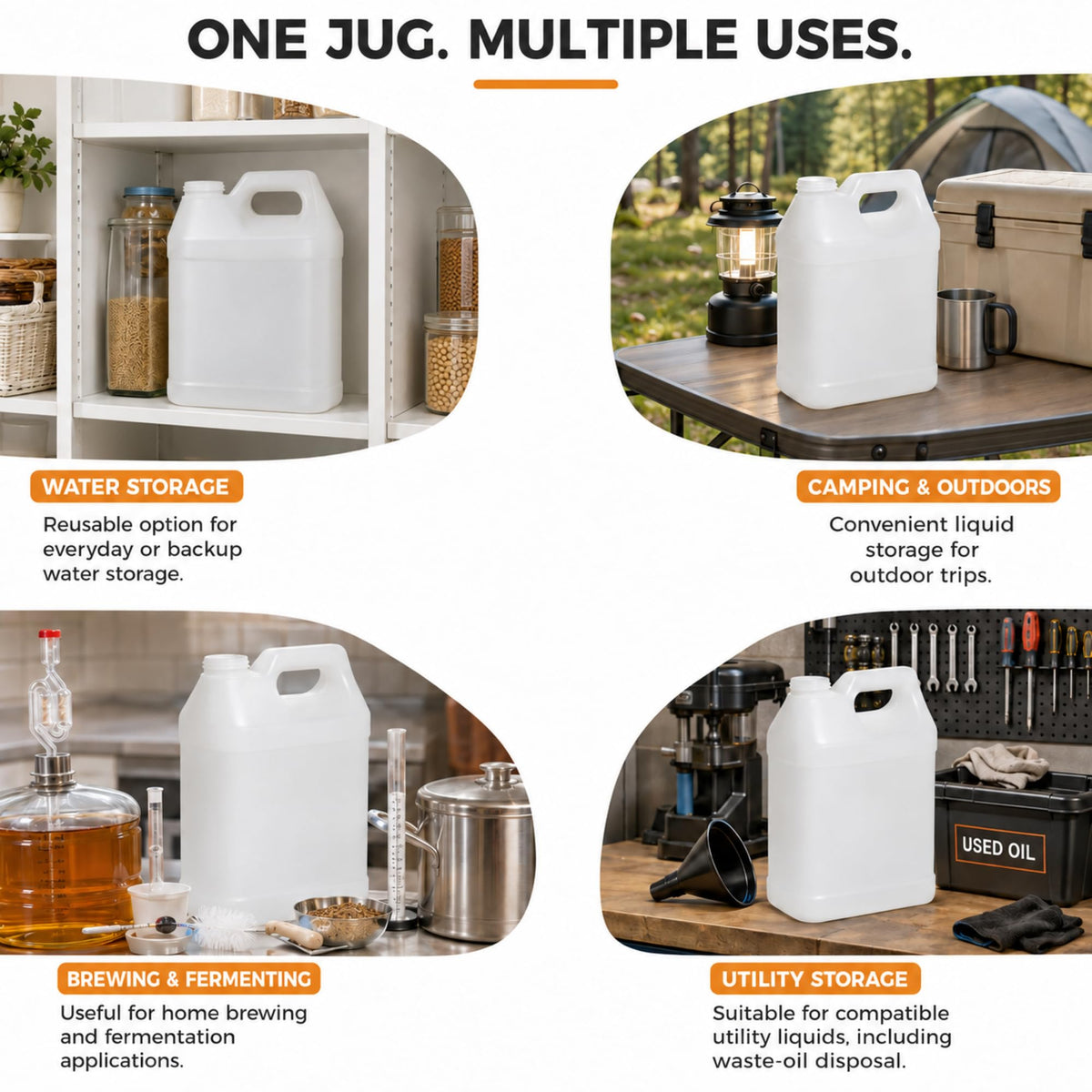 2.5 Gallon Reusable Plastic Water Jug with Lid S454194
